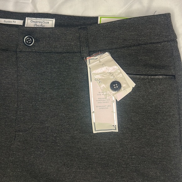 Charter Club Women’s Classic Straight Leg Pants - Heather Onyx Gray - Size 12 - Picture 7 of 14